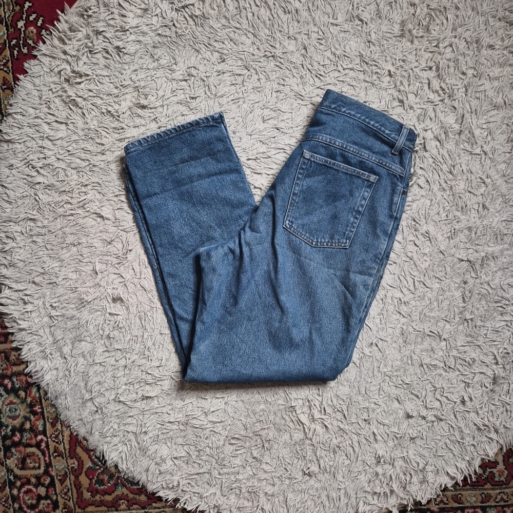 Vintage LL Bean Jeans Red Plaid Flannel Lined Blue Denim Original Fit Relaxed ✨️ - Picture 11 of 15